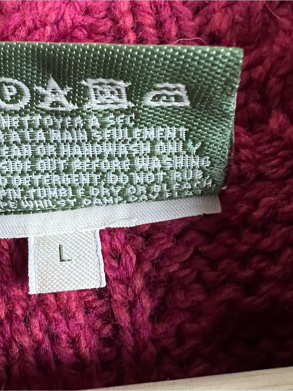 Carraig Donn Red Merino Wool One Button Wrap Cardigan Sweater Ireland Sz Large - Picture 4 of 5